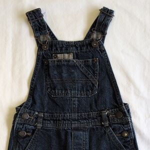 genuine kids oshkosh dark wash wide leg carpenter overalls 3T unisex toddler